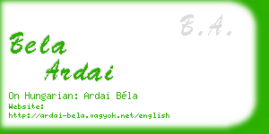 bela ardai business card